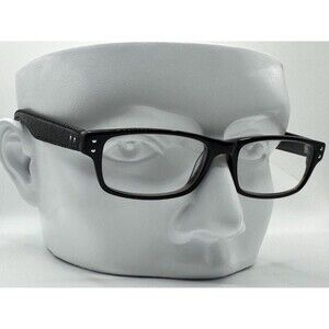 Vintage Y2K Eyeglasses | NOS | Traditional Square Plastic | Faux Leather Temples